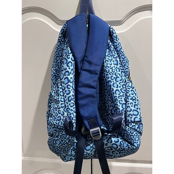 Ame & Lulu Tennis Backpack Blue Leopard Print Racquet Bag Sport Gym Travel - Picture 2 of 9
